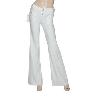 Diesel YBO Wide Leg Mid Rise Stretch Jeans Pants Trousers 008UC White 28x32 Nwt